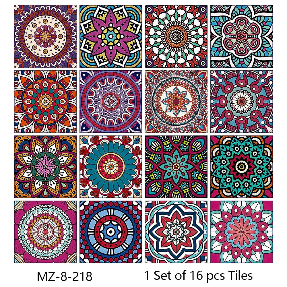 Waterproof Tiles, Peel And Stick, 16 Pieces/Set, PVC