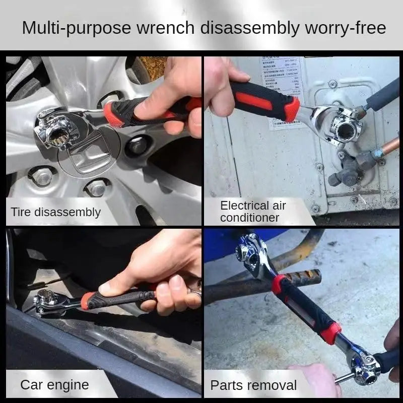 Universal Wrench 48 in 1 Socket Wrench, 360 Degree Rotating Head, Spanner Tool for Home Bicycle Car Repair