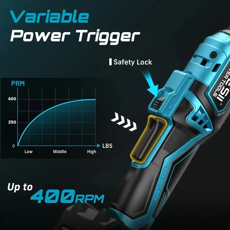 3/8" Cordless Electric Wrench, 80Nm