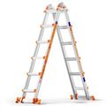 LEVELEVE 22FT Multi Position Ladder,A Frame 6 Step Ladder with Stabilizer Bar & Wheels,330 lbs Security Load