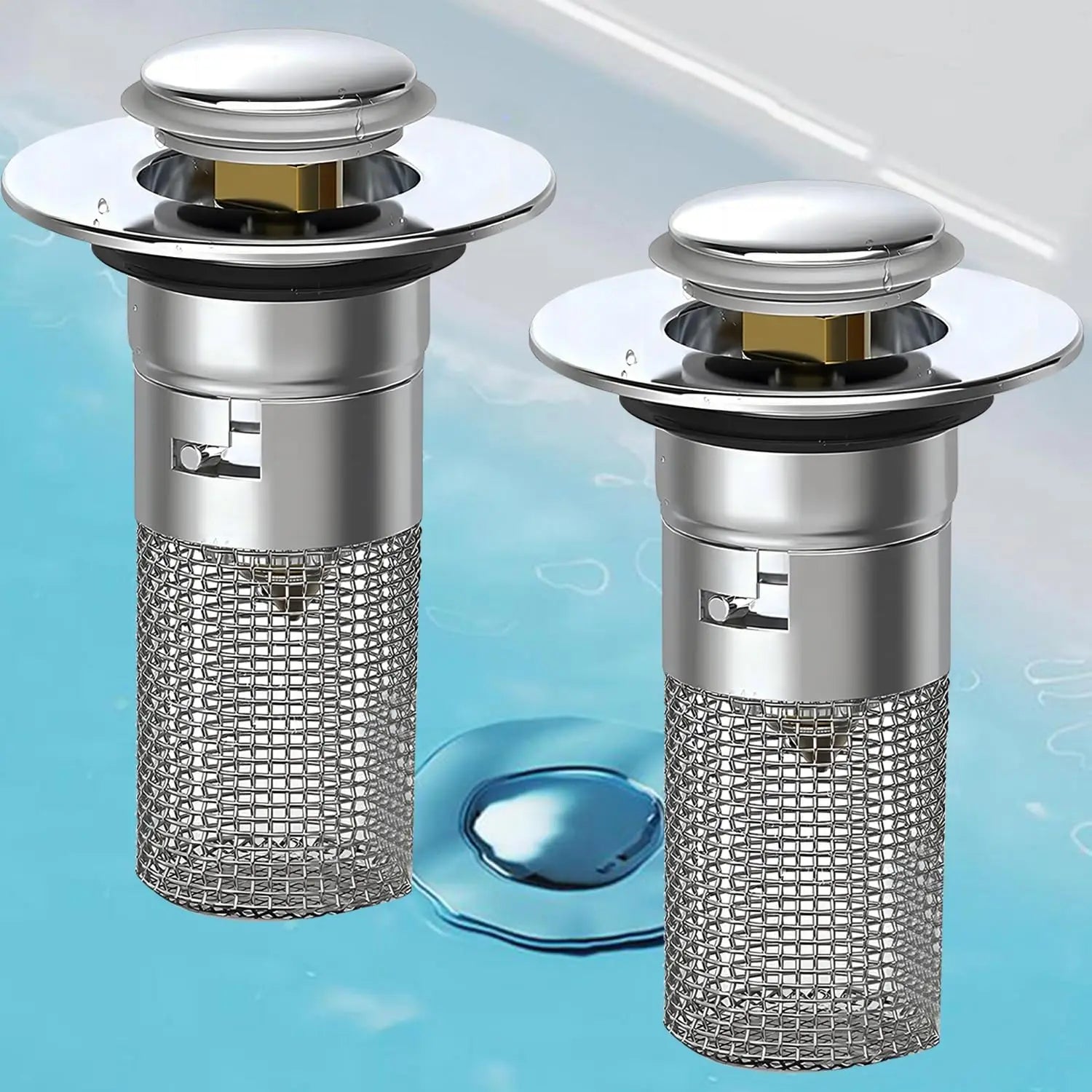 Sink/Tub Pop-Up Drain Plug, Hair Catcher, Drain Filter, Stainless Steel