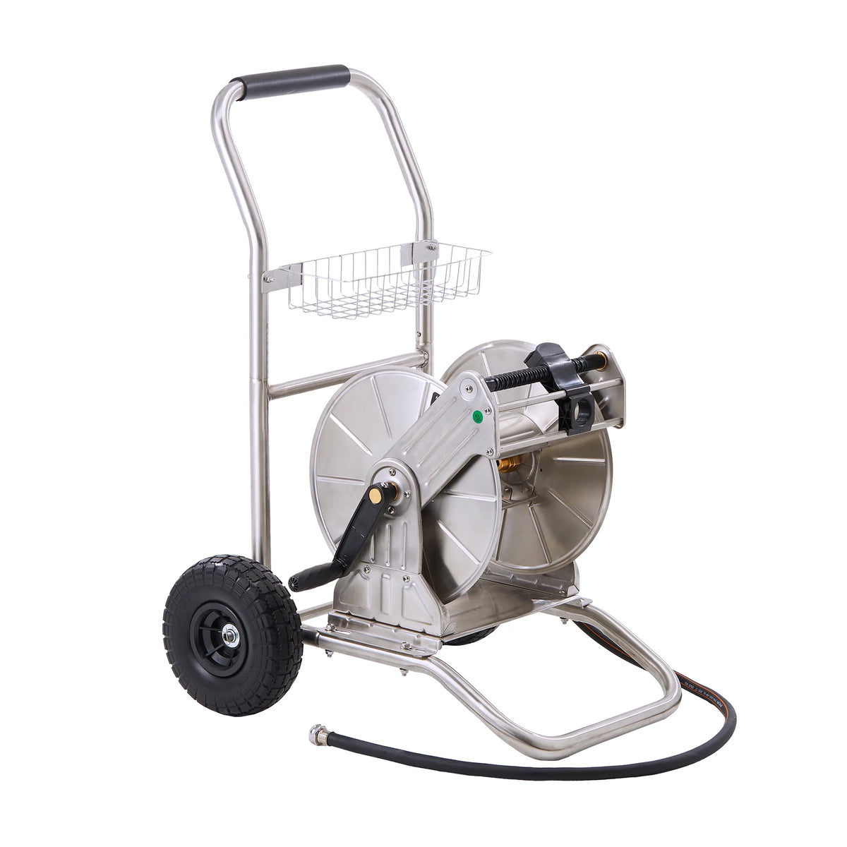 Giraffe Tools Garden Hose Reel Cart with Wheels, Heavy Duty Metal Water Hose Reel Cart, 200 ft of 1/2 Capacity, Mobile Hose Reel Cart for Outside