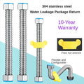 Basin & Toilet Plumbing Hose, 304 Stainless Steel Weaved, 1/2" Hose,