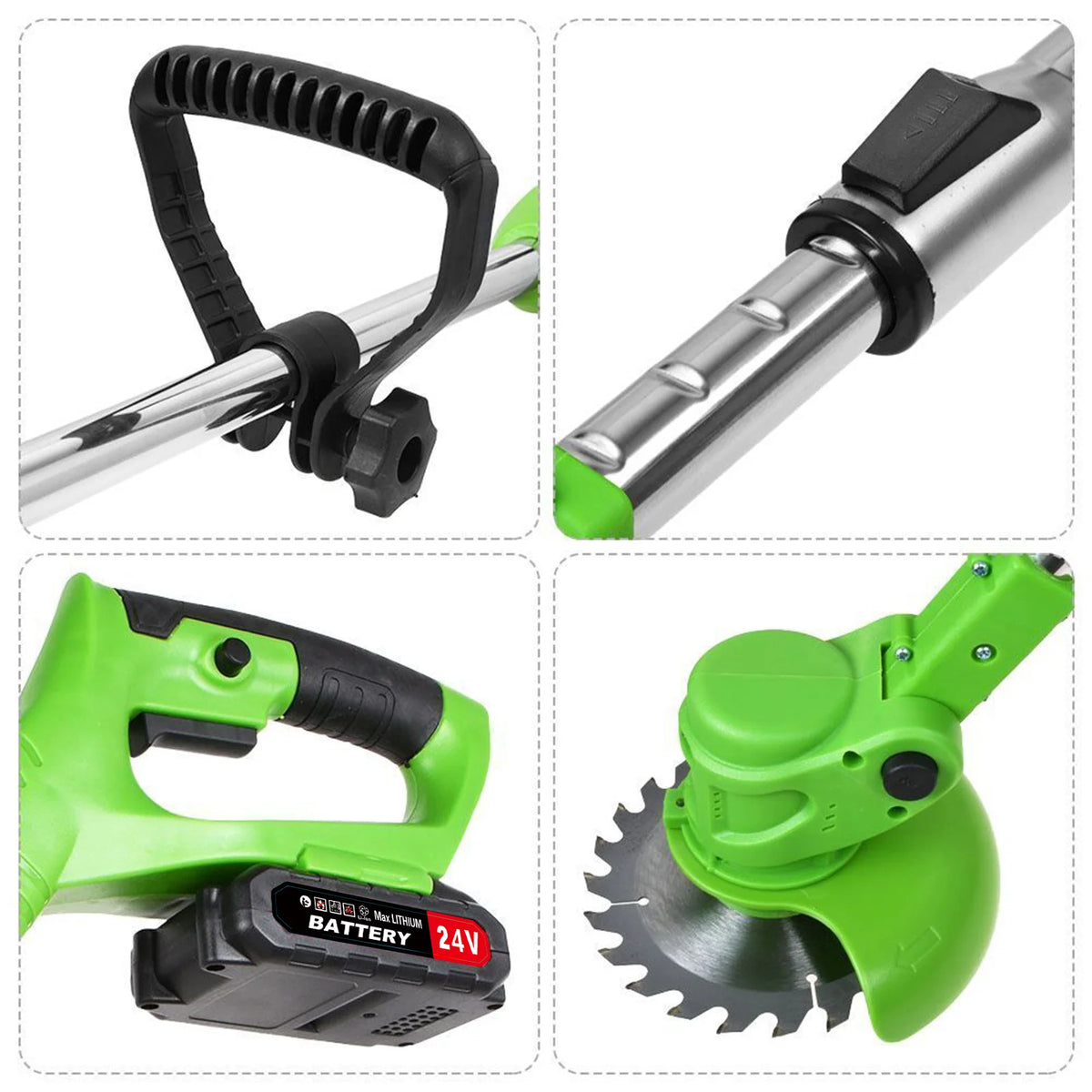 Weed Trimmer Lawn Electric Brushless 2-in-1 Cordless String Grass Trimmer Cutter Fast Charger With 2 x 24V Battery for Yard Garden Model Number: HG0076