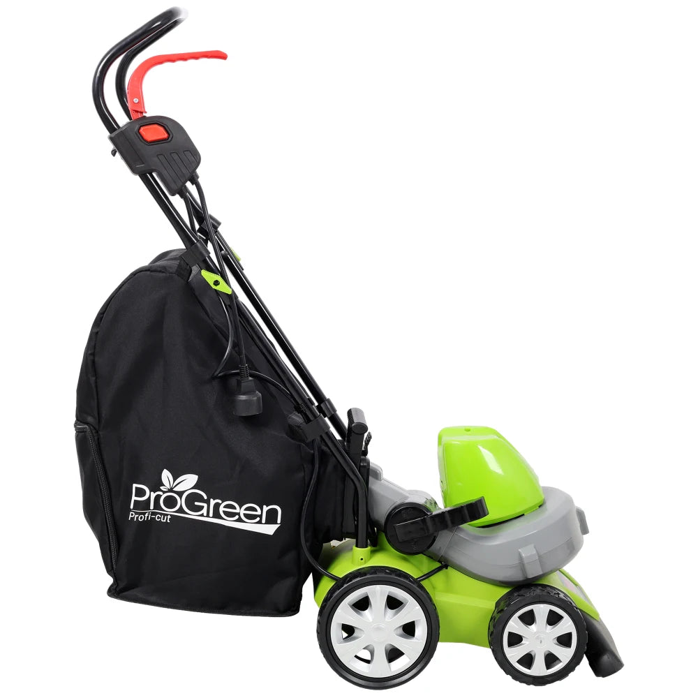PROGREEN 1600W Leaf vacuum cleaner 3 in 1 Function Vacuum, Blower & Mulcher Excellent for working in the garden, on lawns or walkways. Green Color