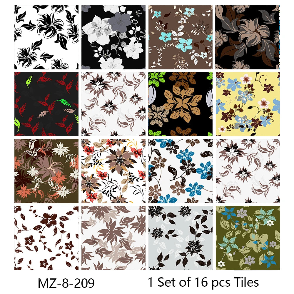 Waterproof Tiles, Peel And Stick, 16 Pieces/Set, PVC