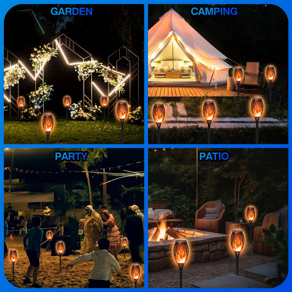 Solar Lights Outdoor LED 4/6/8/12Pcs Solar Torch Lights with Flickering Flame Waterproof Garden Decoration Lawn Path Yard Patio