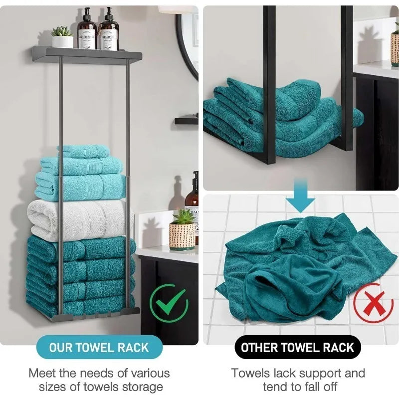 Bathroom wall mounted towel rack, bathroom decorative towel rack, towel hanging rack, roll towel storage, Bathroom Towel Holder