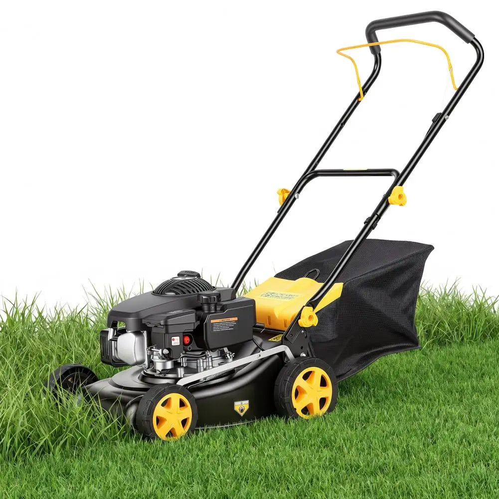 Lawn Mower, 4-Stroke Air-Cooled Engine 16" Gas Lawn Mower, 3 In 1 Self Propelled Hand Push Lawn Machine With 45L Grass Tank