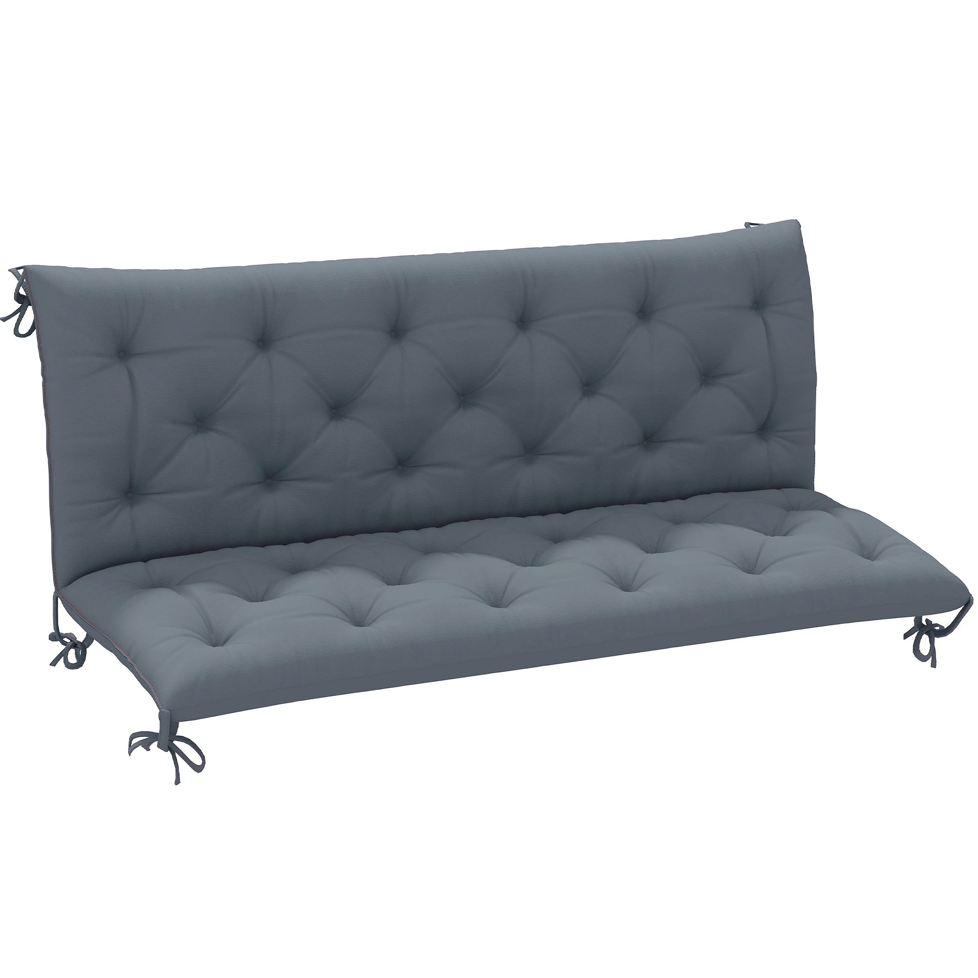 3 seater Bench Cushion with Straps, Can Be Used As A Backrest, Suitable for Indoor/outdoor Use, Also Suitable for Benches, Garden Benches, Garden Furniture, Swing Chairs - Dark Gray.