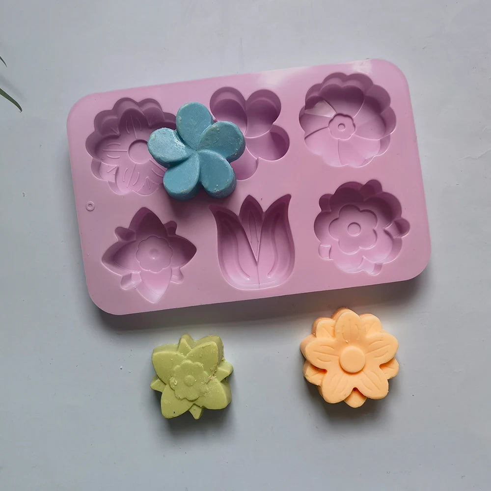 Silicone Flower Molds, Flower-shaped Baking Molds, Molds For Soap and Candle Making, Molds For Cake & Chocolate Molds