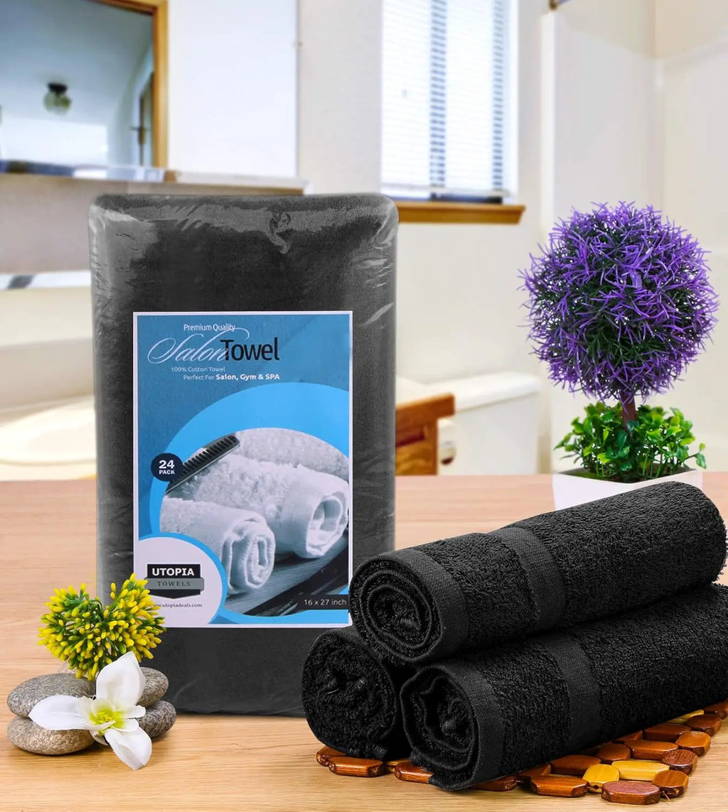 24-Pack Salon Towels, 16x27 Inches, Highly Absorbent Cotton, Various Uses.