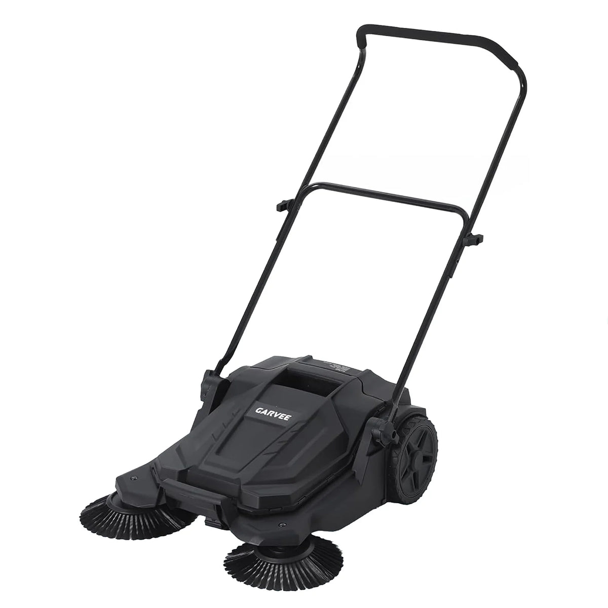 HiMiss 25.6" Manual Push Floor Sweeper, Walk-Behind Sweeper With 5-Gallon Bin, Adjustable Foldable Handle For Garage Patio Driveway
