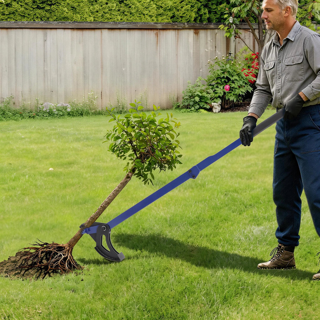 Heavy Duty Sapling Puller Tool 1/4-2in, Tree Root Puller with Foot-Assisted Lever, Foldable for Garden Farm