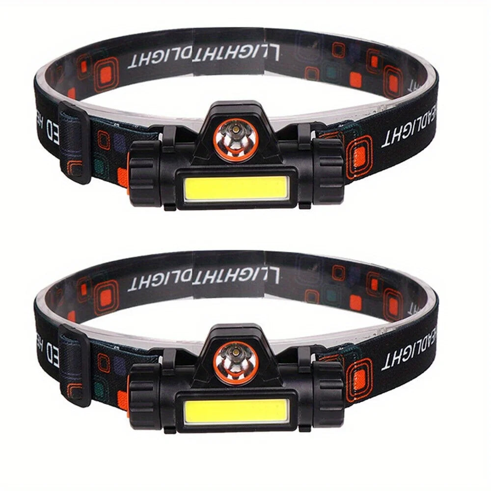 2X USB Rechargeable LED Headband Light