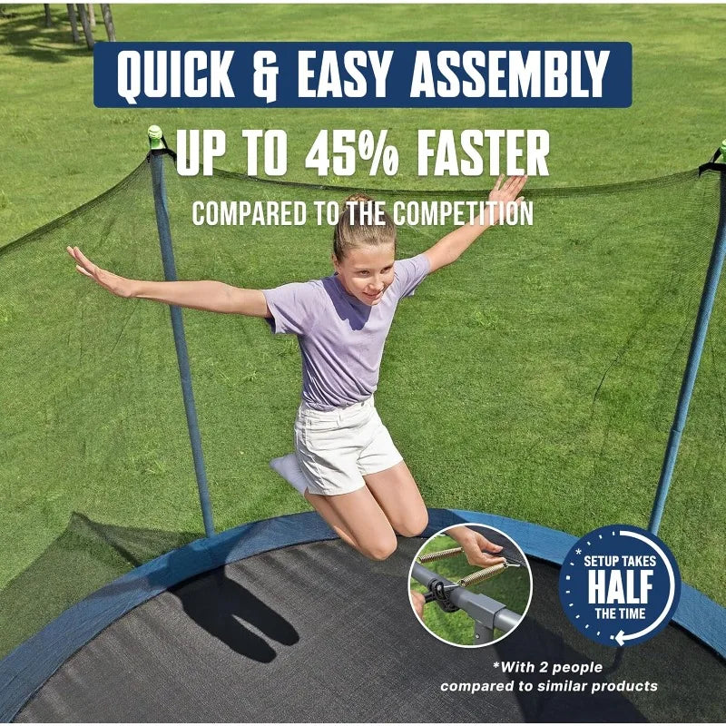 Bestway Xtreme Air Trampoline 10/12/15FT Outdoor Jumping Trampoline With No-Gap Safety Enclosure Net Foam Padded Poles For Kids