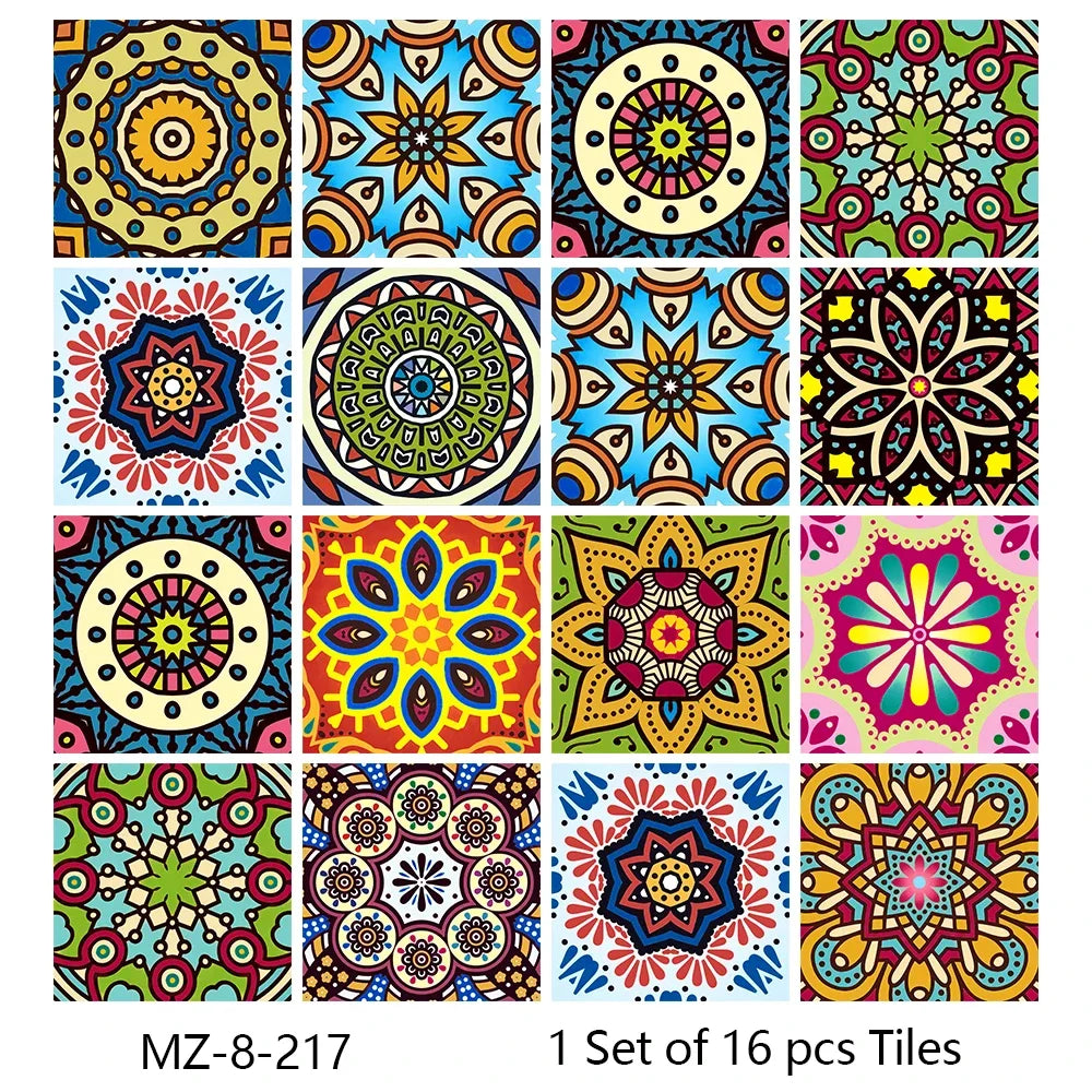 Waterproof Tiles, Peel And Stick, 16 Pieces/Set, PVC