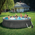 Bestseller: 14' x 36" Quick Set Inflatable Ring Above Ground Outdoor Swimming Pool with RX600 GFCI Filter Pump and Ladder, Dark Wi