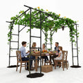 HiMiss 132in Garden Arch Trellis For Cucumber Grape Vine, Heavy Duty Metal Plant Trellis For Climbing Vegetables Flowers Raised Beds