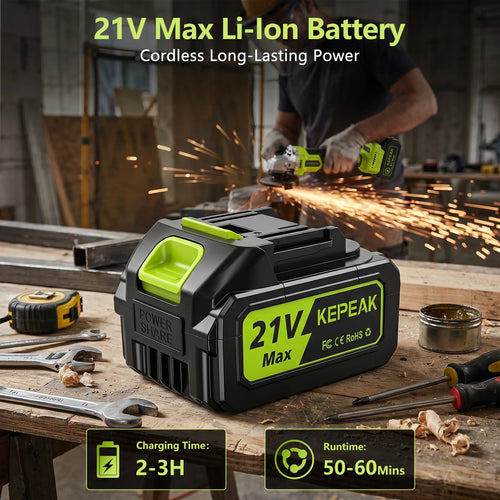 21V Cordless Brushless Angle Grinder 3 Speed 10000RPM Portable Cutting Grinding Polishing Machine With 21V Lithium Battery Fast Charger Hard Storage Box Complete Grinding Discs Set For Metal Wood Stone