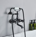 Black Brass Bathtub Faucet, Handheld Shower, Phone Cradle Handheld Holder, Black Brass Or Antique Brass
