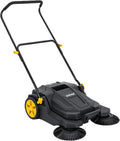 Twister.Ck 26" Hand Push Walk-Behind Sweeper, 5-Gallon Debris Container, Multi-Adjustable Folding Handle — Lifts Flattened Grass & Sweeps Debris