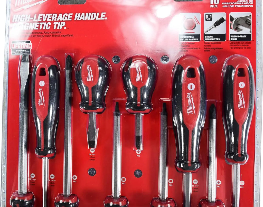 10-Piece Screwdriver Set with Ergonomic Handles