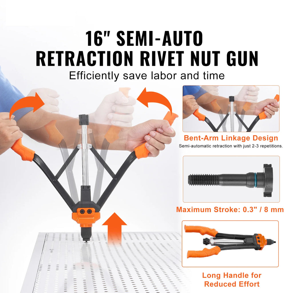 SucceBuy Rivet Nut Tool Rivnut Tool Kit Metric and SAE Mandrels 70PCS/186PCS Rivet Nuts With Rugged Carrying Case