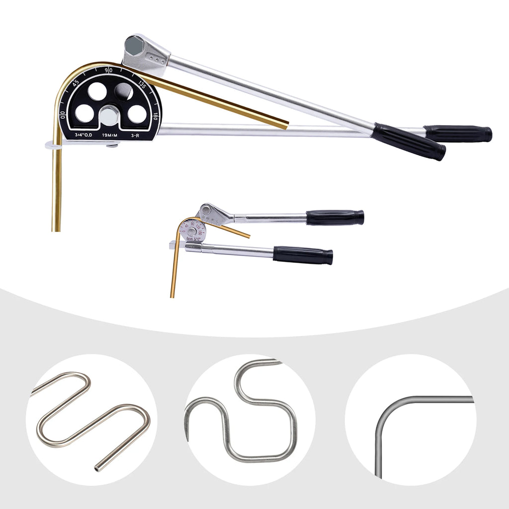 Siver 3/4'' Manual Tube Pipe Bender 180° Plumbing Tools For Steel Copper And Aluminum Used In Many Fields