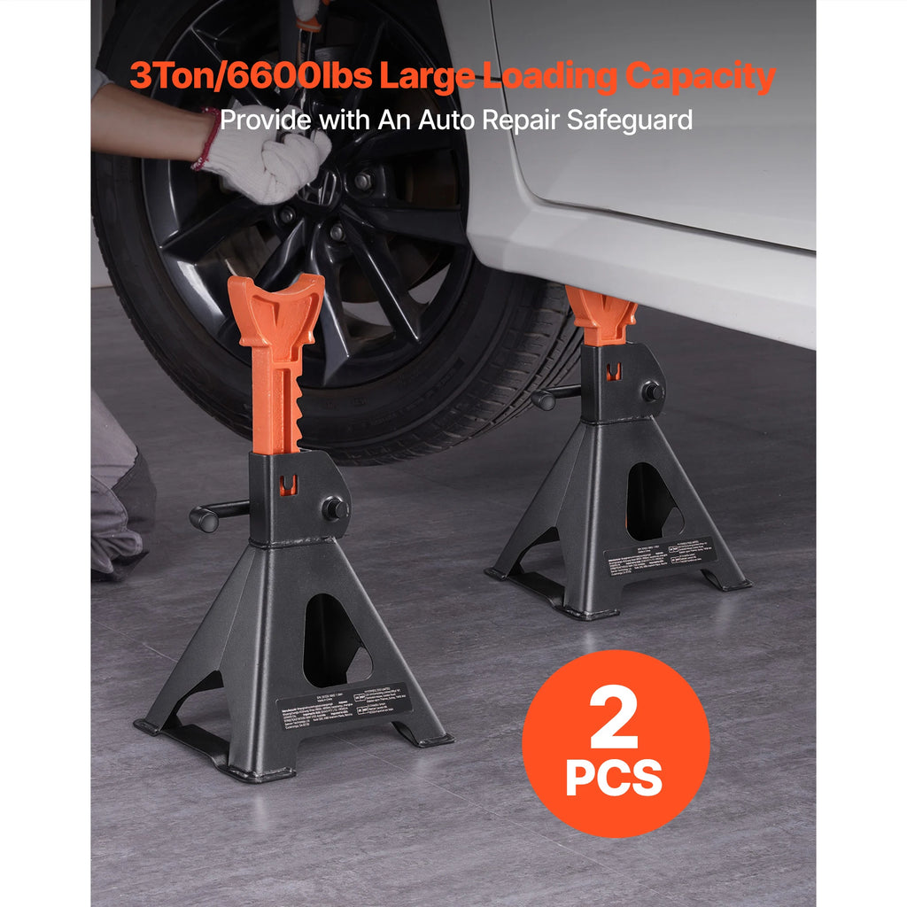SucceBuy Jack Stands 3 Ton/6 Ton Capacity Heavy Duty Steel Jack Auto Stands with Locking for Lifting SUV Pickup Car and UTV/ATV
Item Model Number: HM3141B/HM3141C/HM6141C