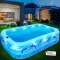 2026 Upgrade Inflatable Pools with Lights, Inflatable Swimming Pools for Adults, Blow Up Pool Solar, Large Pool, Durable Thicken