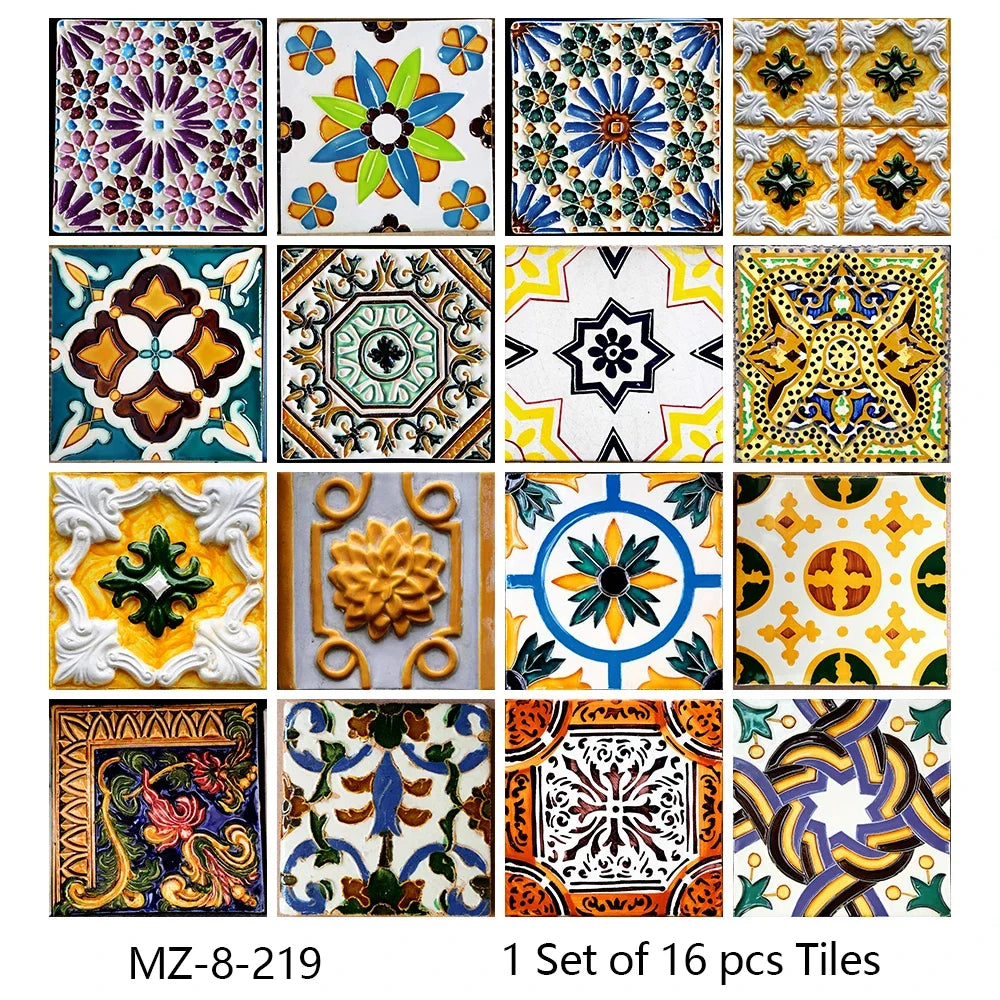 Waterproof Tiles, Peel And Stick, 16 Pieces/Set, PVC