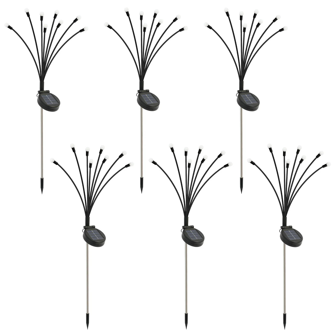 8-Head Solar Firefly Lights, LED, Solar, Outdoor, Garden, Waterproof, High Flexibility, 2/4/6 Packs