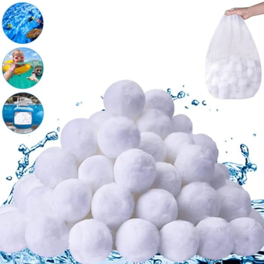 4.6 lbs Pool Filter Balls for Sand Filter, Eco-Friendly Reusable Pool Fiber Eco-Friendly Reusable Pool Fiber Filter Balls, Pool Filter
