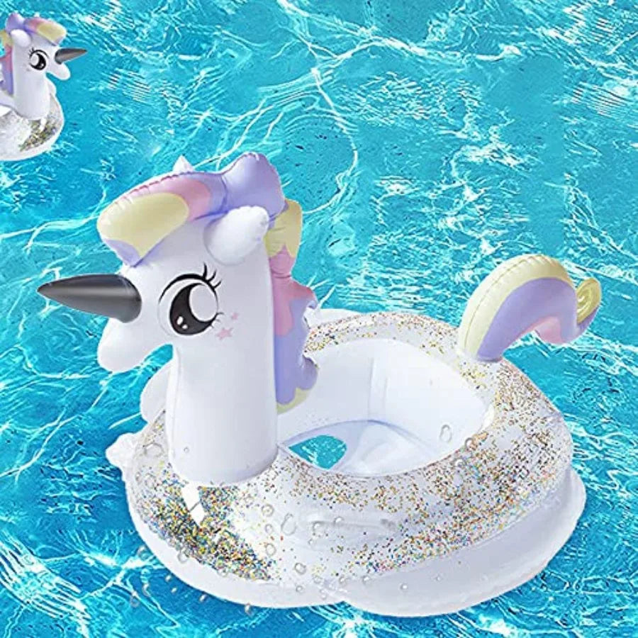 Toddler Pool Floats, Inflatable Float Raft with Handle, Water Swim Beach Floaties Toys Party Supplies, Baby Swimming Ring