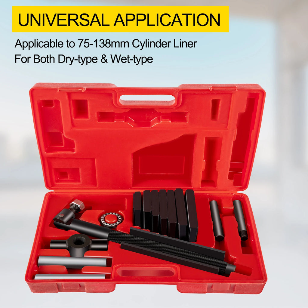 VEVOR Model: K05T Manual Hydraulic Cylinder Liner Puller Kit #45 Steel, 7 Pull Plates, 2 Branch Pipes Apply for Single Cylinder Diesel Engine