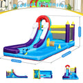 RTS Inflatable 23FT Inflatable Water Slide with Splash Pool, Outdoor Water Park Slide, Heavy Duty Bounce House with Climbing Wall & Water Spray for Summer Party Family Fun