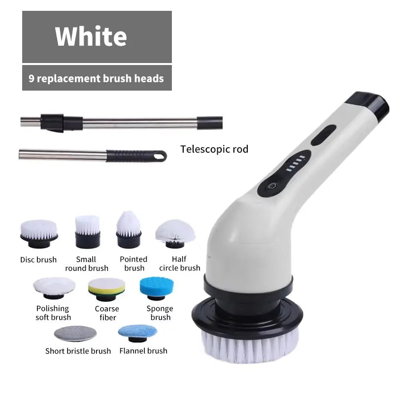 2026 Cordless Electric Spin Scrubber with 8 Brush Heads - Waterproof Power Cleaning Brush for Bathroom, Kitchen, Toilet, Shower