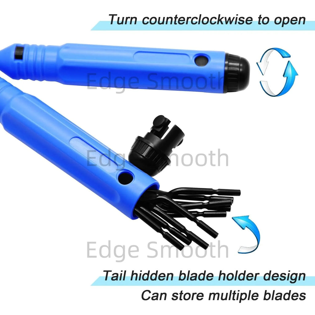 Deburring Tool with High Speed Steel Swivel Blade Burr Removal Reamer Works on Metal Resin PVC Pipes Copper Plastic 3D Printing