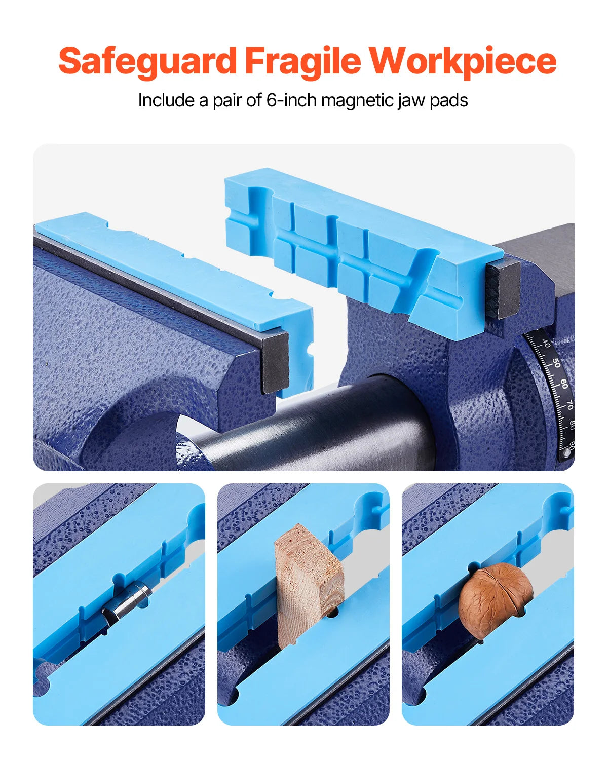 SucceBuy Heavy Duty Bench Vise 6-1/2" Jaw Width, 5" Max Jaw Opening Multi-Purpose Ductile Iron Bench Vise+Anvil for Metalworking