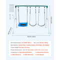 SucceBuy Swing Set for Backyard 45x30in Swing Seat and Two Belt Seats with A-Frame Metal Stand 700lbs Swing set Outdoor for Kids