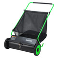 HiMiss Push Lawn Sweeper 26in Leaf & Grass Collector, 7 Cu.Ft Hopper Bag With Cover, Adjustable Brush Height, Steel Yard Sweeper
