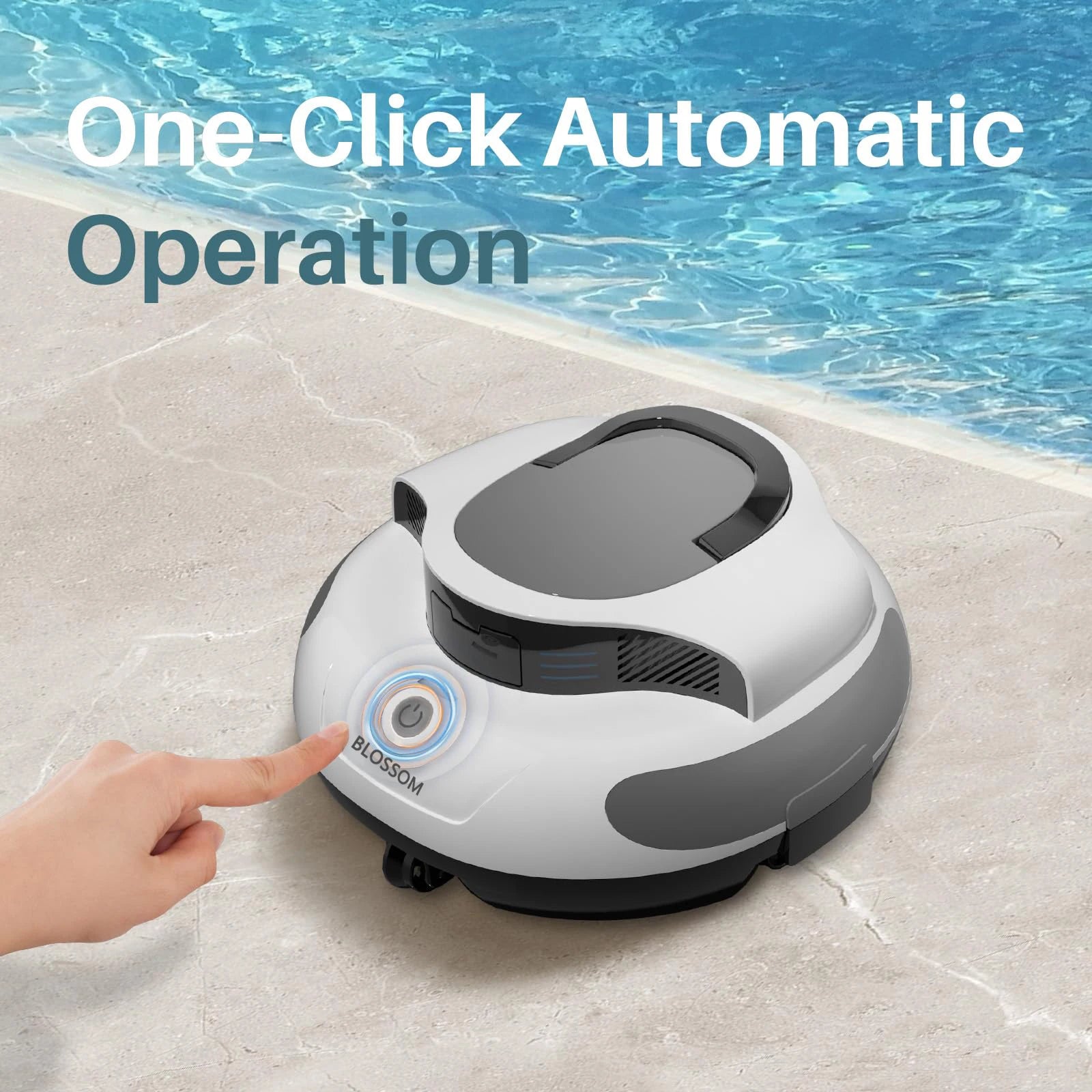 Cordless Pool Cleaner with 5000mah Up to 120 Mins Run time Two Adjustable Path Planning Method Ideal Robotic Pool Vacuum Cleaner