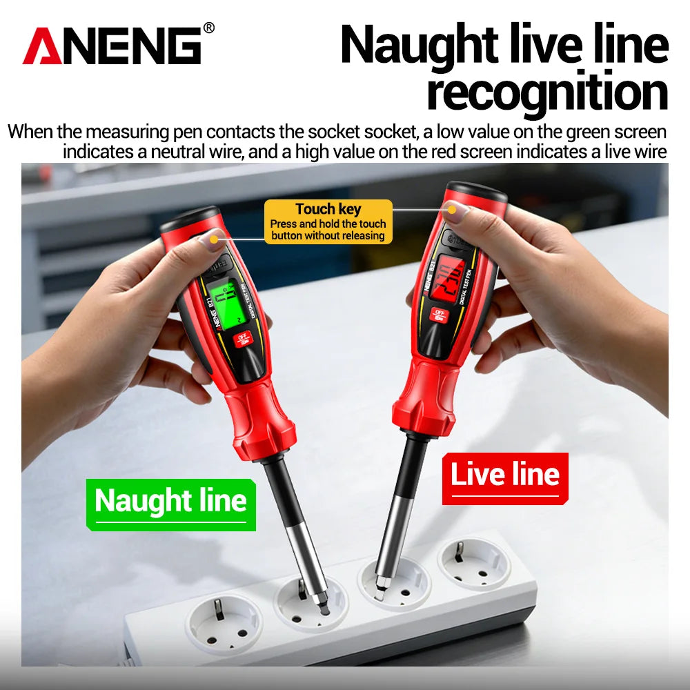 ANENG B21 NCV Voltage Tester Pen, Rechargeable AC 30~1000V Non Contact Detector, Live/Null Wire Breakpoint Finder Screwdriver, Electrician Test Tool