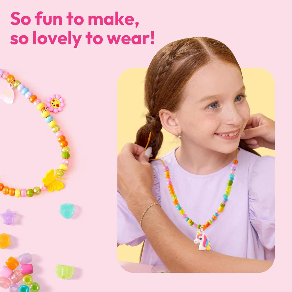 JOYFY Kids Jewelry Making Kit, Bracelet Making Kit with 350+ Colorful Beads, Flower-Shaped Case for Girls Ages 3+, Crafts Gifts