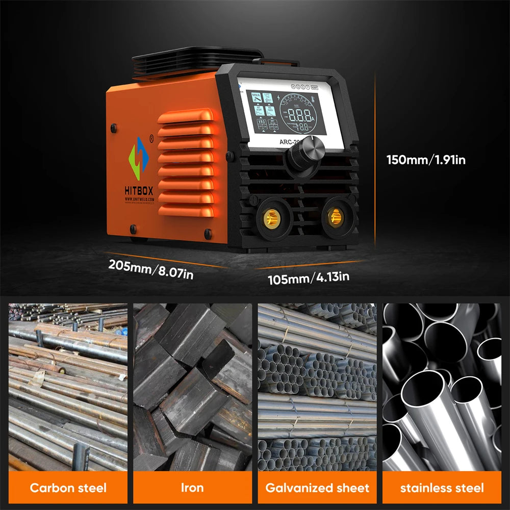 HITBOX ARC200S Welding Machine 2 in 1 ARC MMA LIFT TIG MINI IGBT Inverter LED Digital Display Portable Home Welder 220V 10-200A