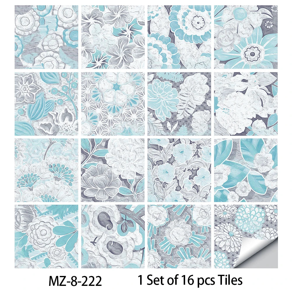 Waterproof Tiles, Peel And Stick, 16 Pieces/Set, PVC