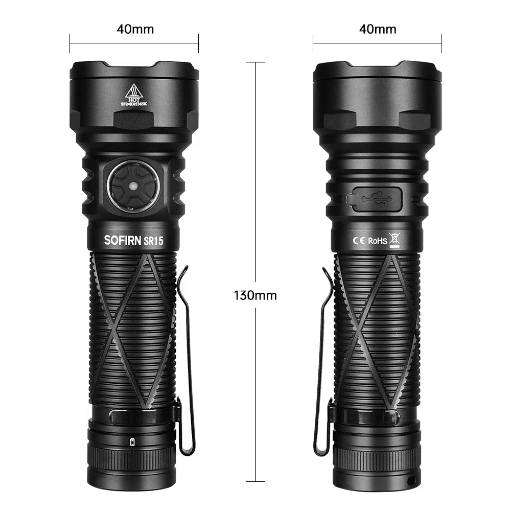 LED Flashlight, 4500 Lumens, USB C Rechargeable, Magnetic Base