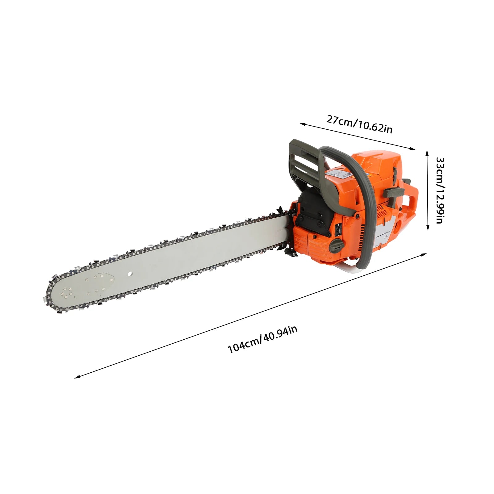 Chainsaw, 24-inch Guide Bar, 2-Cycle, 72cc, Gas Power, 3.9KW