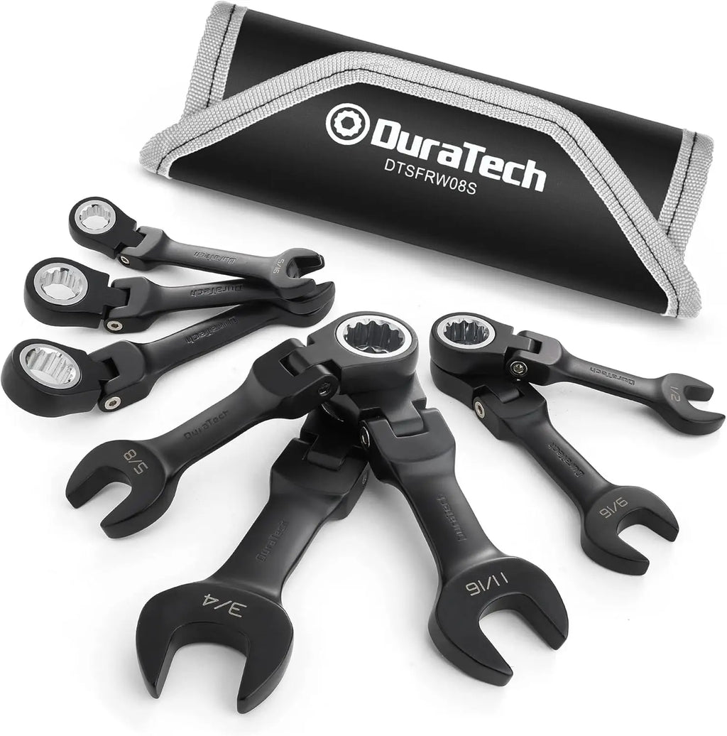 Flex-head Ratcheting Wrench Set, SAE, 8-piece